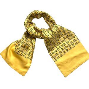 HERMES 100% Silk Yellow Tie/Scarf #1373